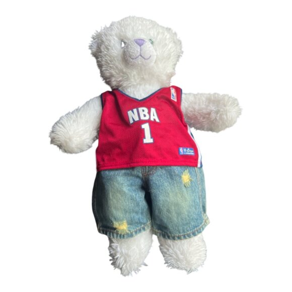 Build-A- Bear 2-Pc NBA Sports Shirt & Denim Shorts - Picture 7 of 9